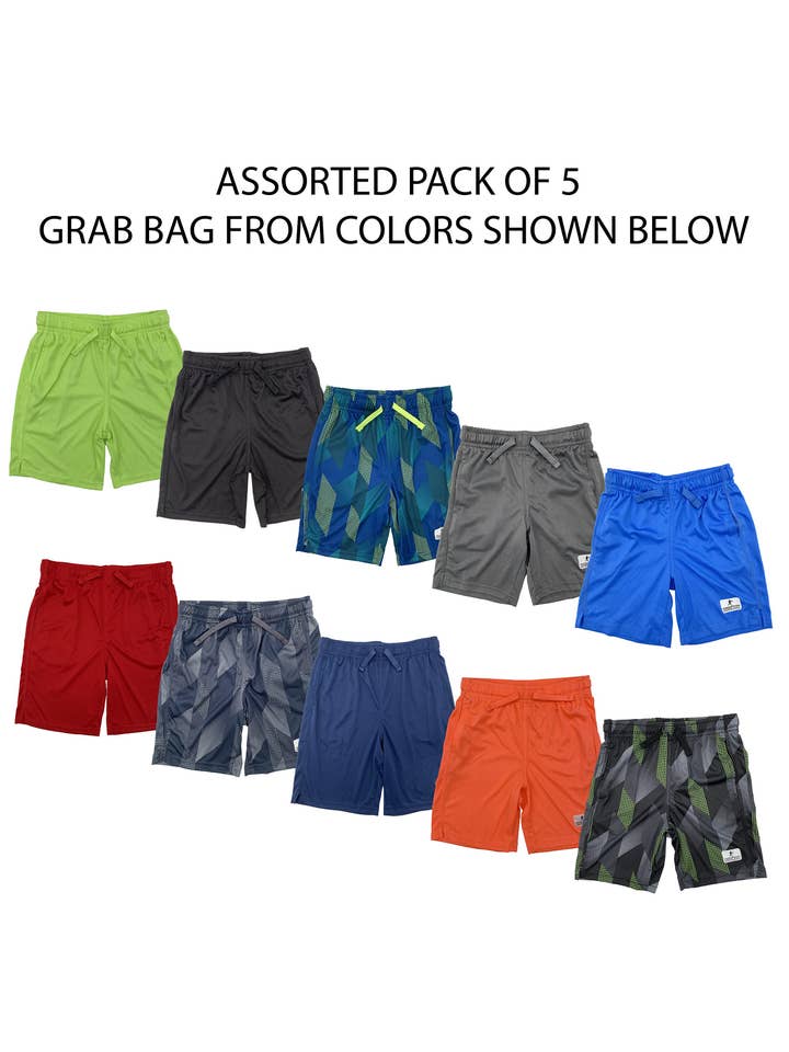 I-Wear Brands - Wholesale Athletic Shorts - Kids - 3, 4, 5, Pack Boy's Basketball Shorts With Pockets
