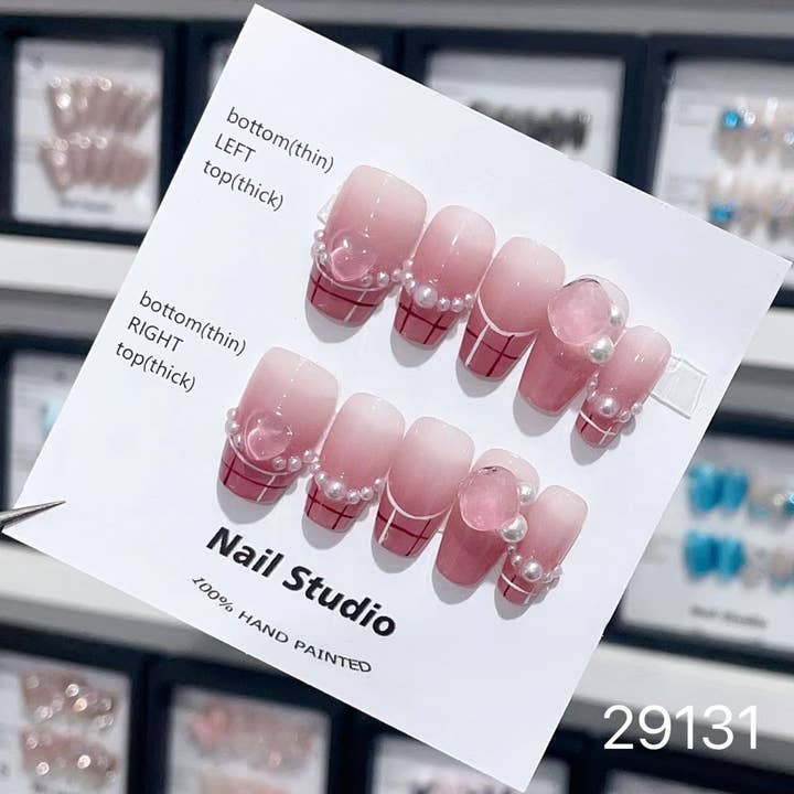 hand made Press on Nails 29131 for wholesale by foamboxnail