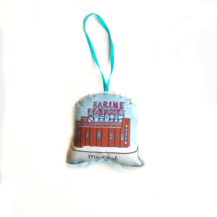 Montreal's Farine five roses, snow globe ornament for wholesale by Creationzbycatherine Catherine