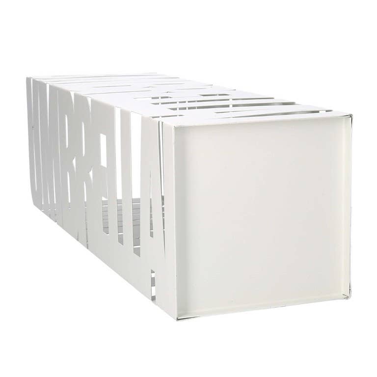Metal Umbrella Stand Stripes White Square CM15.5x15.5h52 for wholesale on Faire0