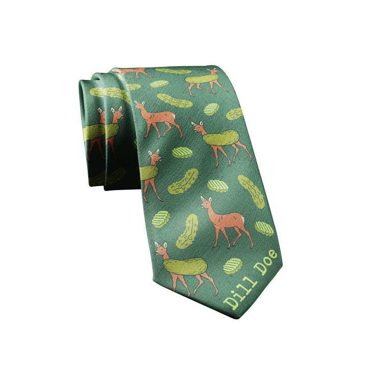 Green Dill Doe Neck Tie Hilarious Novelty Necktie Funny Gift Him for wholesale on Faire