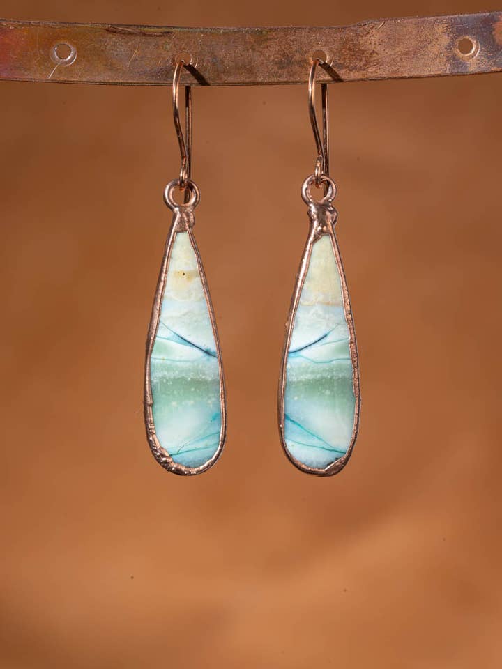 Prachtige Houten Opaal Oorbellen voor wholesale door Silver Coast Designs