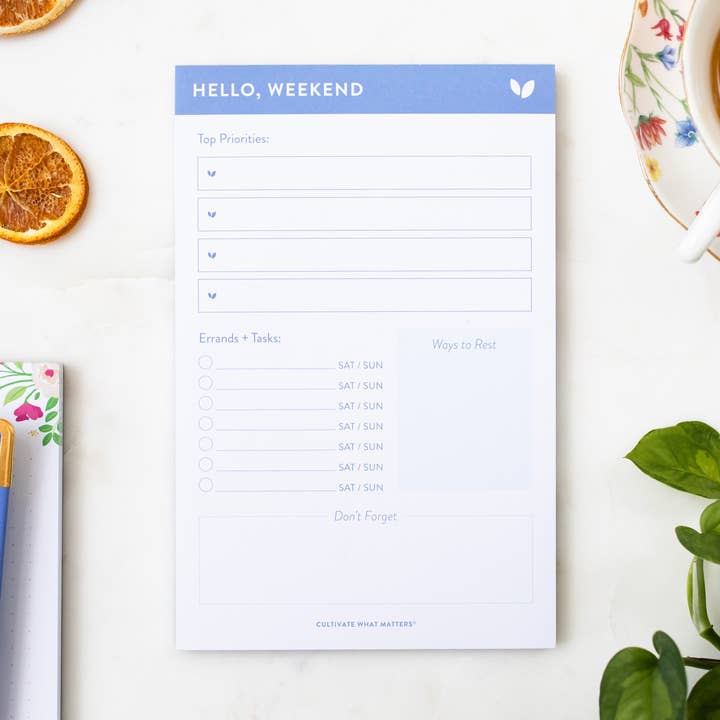 Weekend Agenda Notepad - 5.5x8.5 for wholesale by Cultivate What Matters