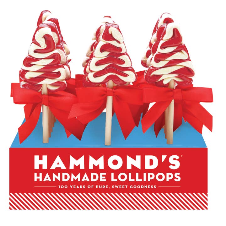 Hammond's Candies - Wholesale Lollipop - Organic Holiday Tree Lollipops - Peppermint - 18 Pc Display 0