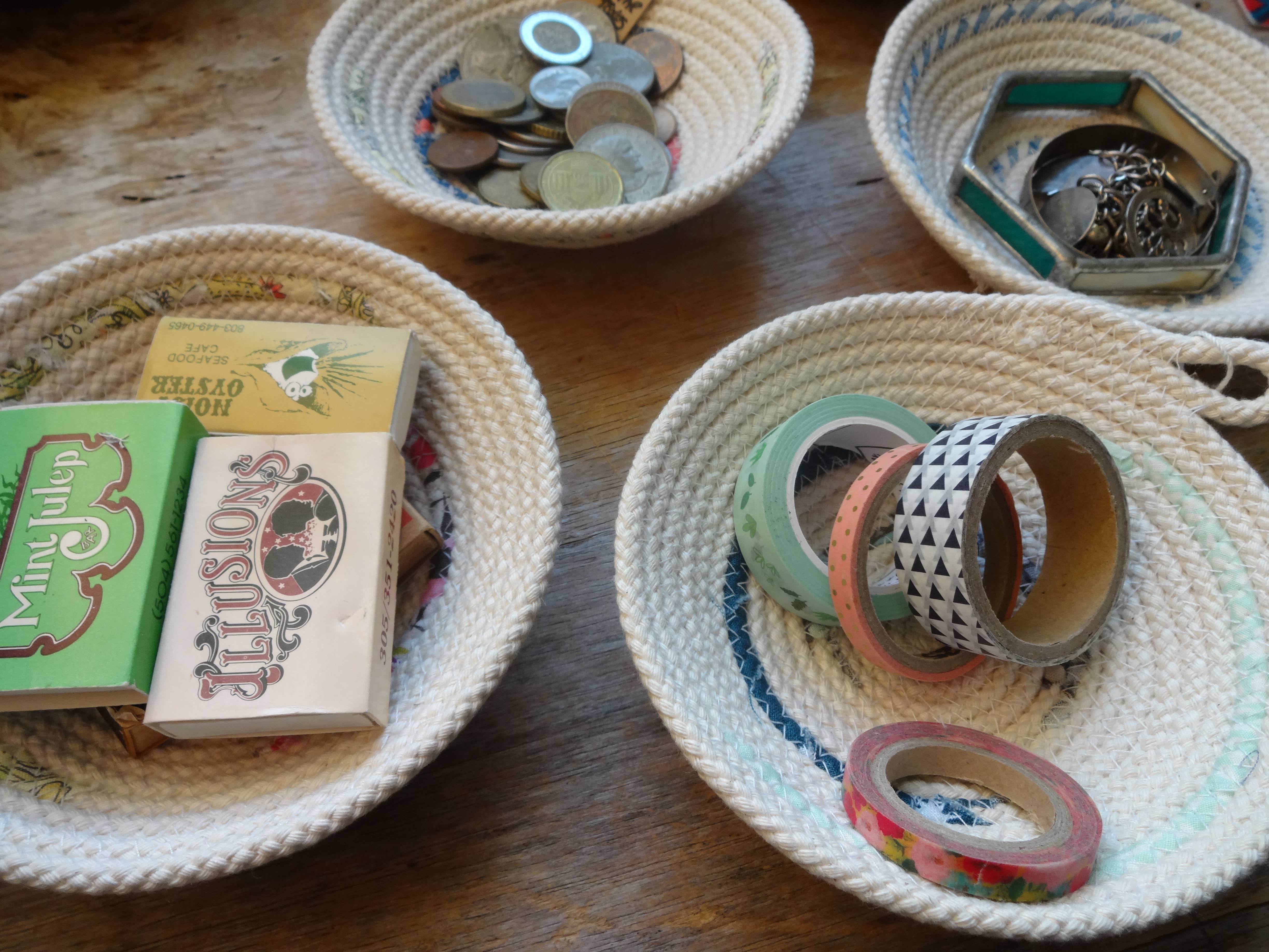 The Foxes Tail – wholesale Dekorativ tallrik/fat/skål – Tyg Wrapped Cotton Rope Bowl: Stor10