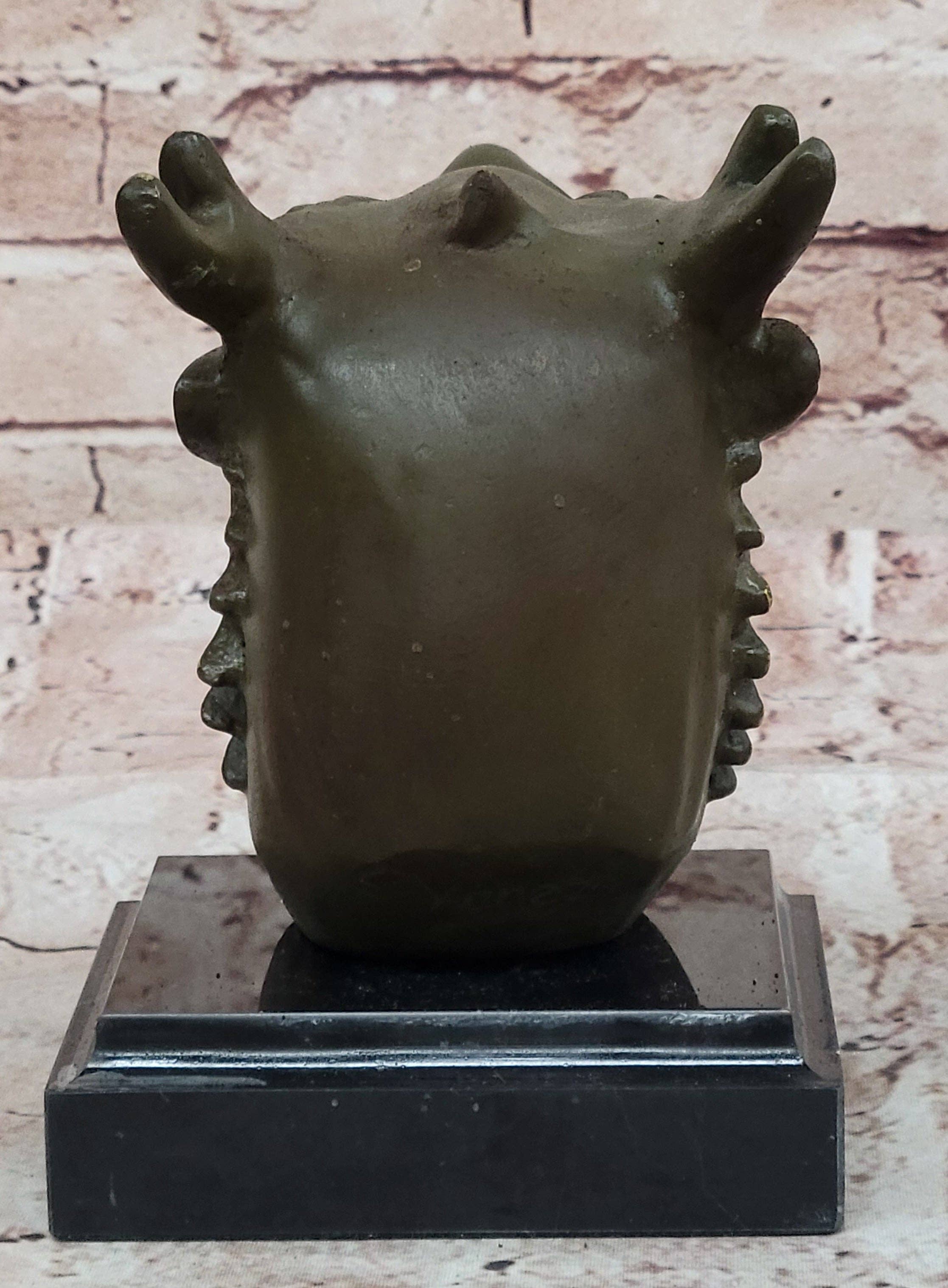 Bronzhaus – wholesale Sculpture – Bronze Dragon Head Bust on Marble Base – Chinese Zodiac Sculpture5