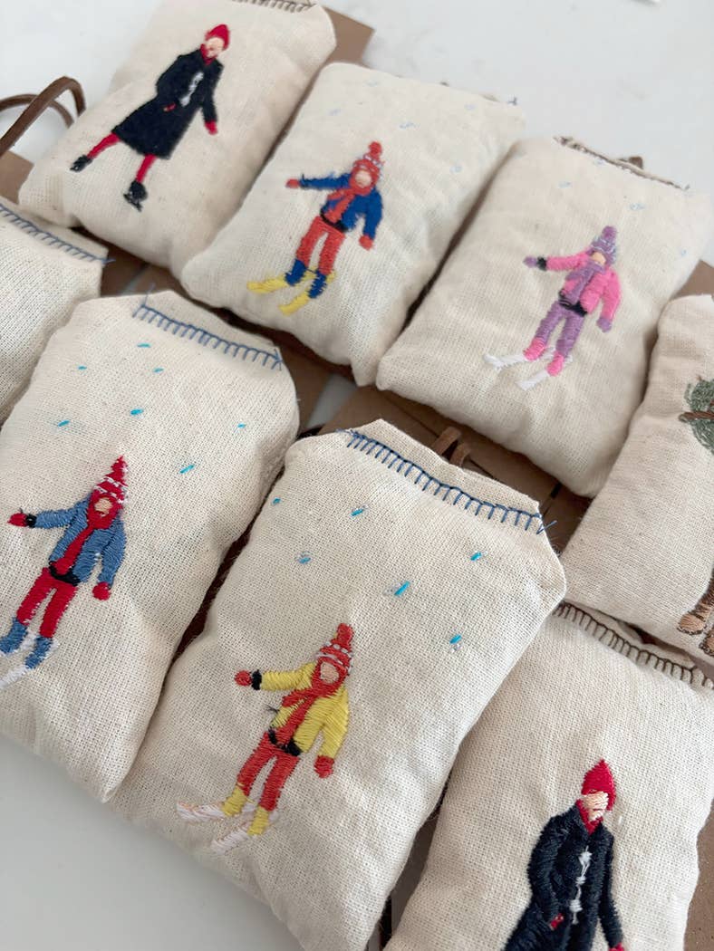 Saturna Outdoor Research - Wholesale Ornament - Kid Skiing Ornament  (Assorted Colors)1