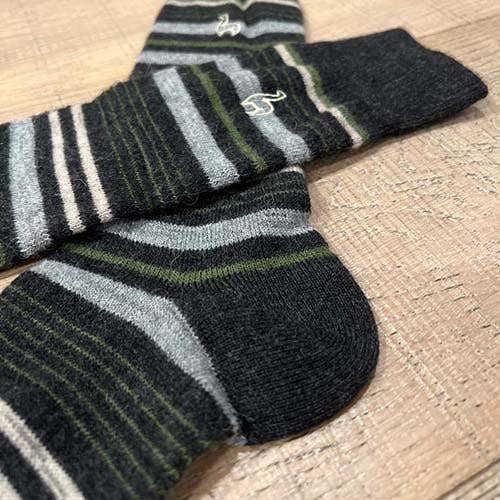 Shupaca Alpaca - Wholesale Socks - Unisex - Alpaca Socks - Stripe - Moss3