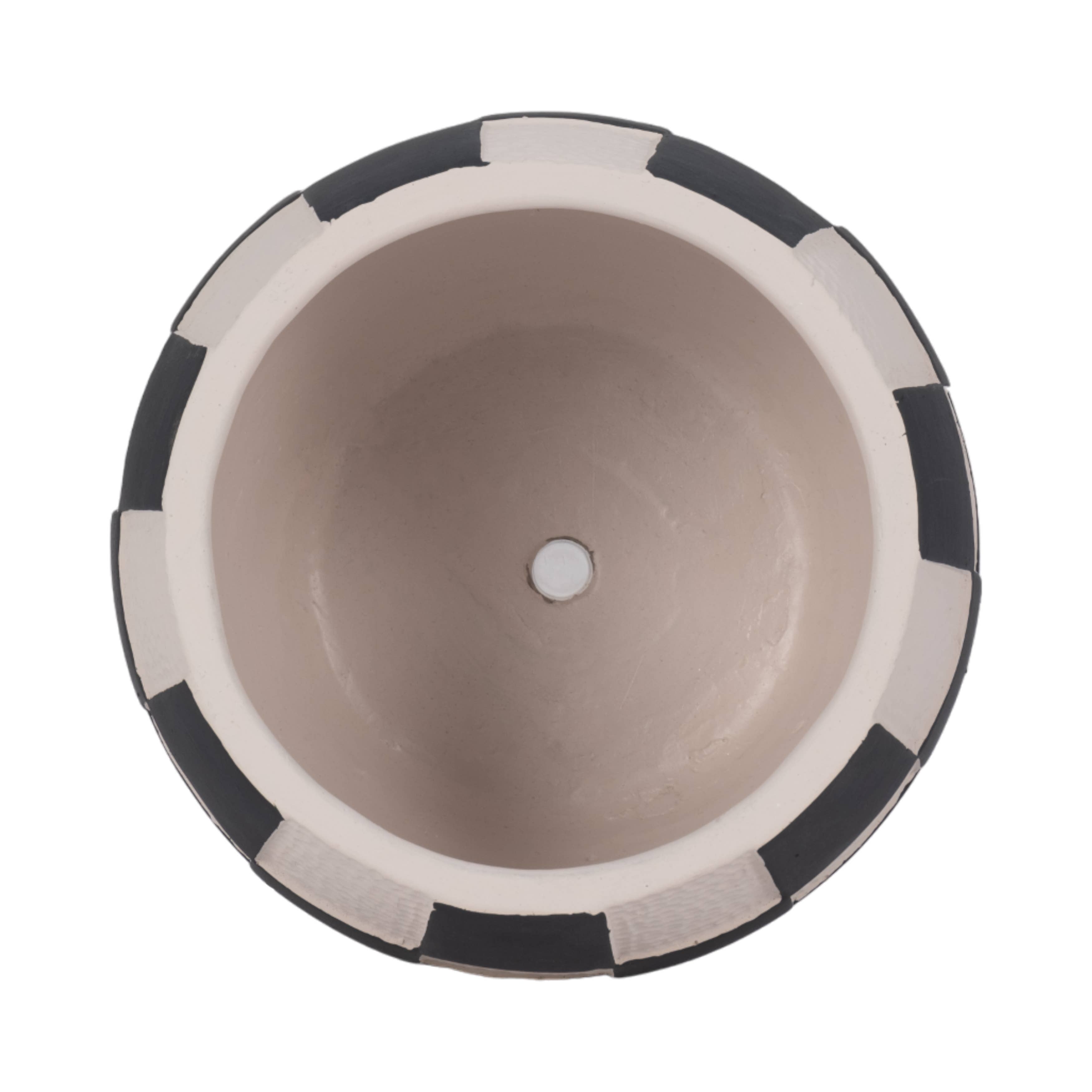 Sagebrook Home - Wholesale Plant Pot - Planter - Black/White Pottery Checkerboard Rounded, 7 in.8