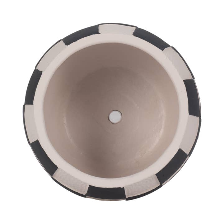 Sagebrook Home - Wholesale Plant Pot - Planter - Black/White Pottery Checkerboard Rounded, 7 in.8