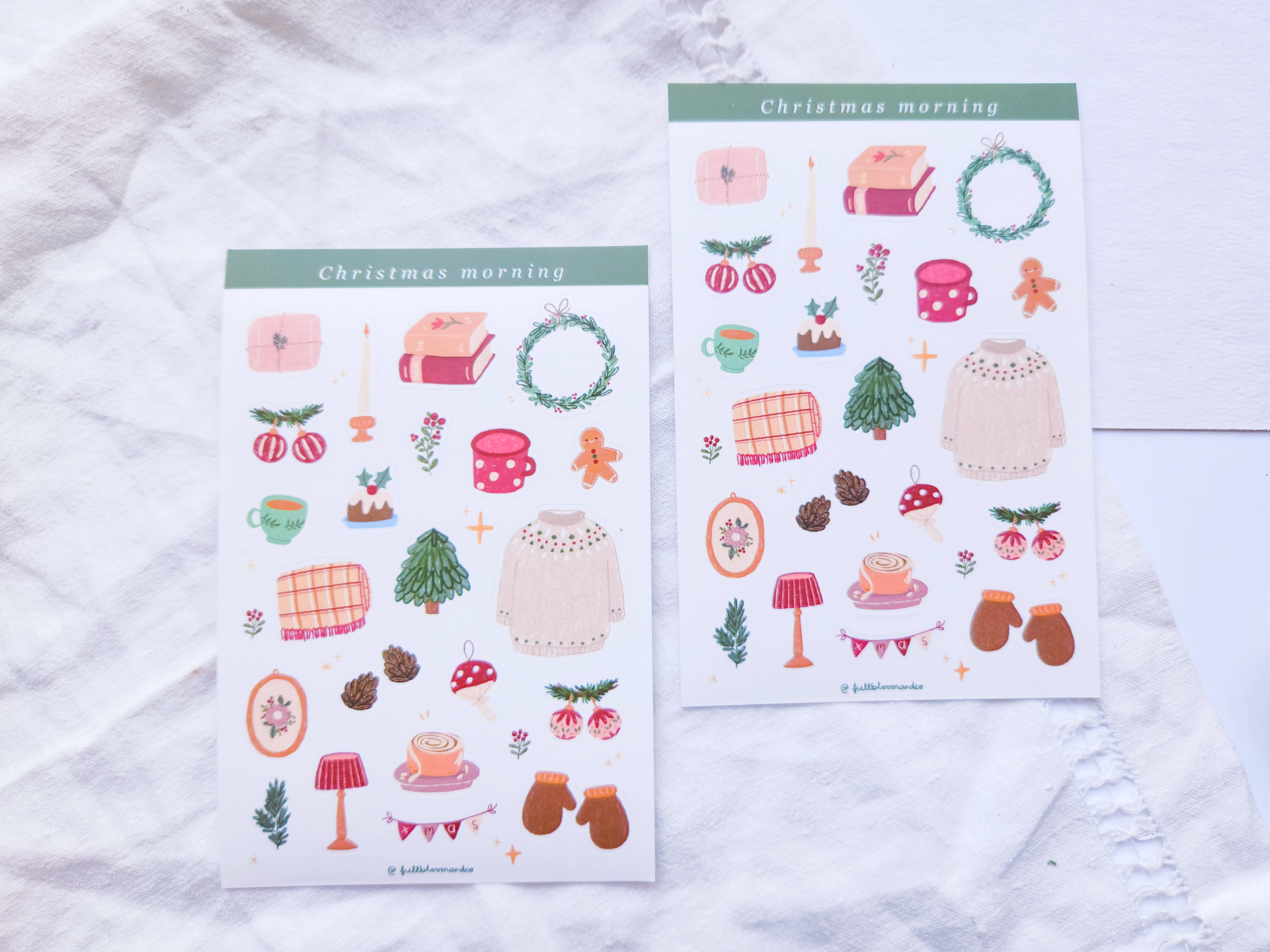 Full Bloom and Co. – wholesale Sticker – Christmas Morning Sticker Sheet1