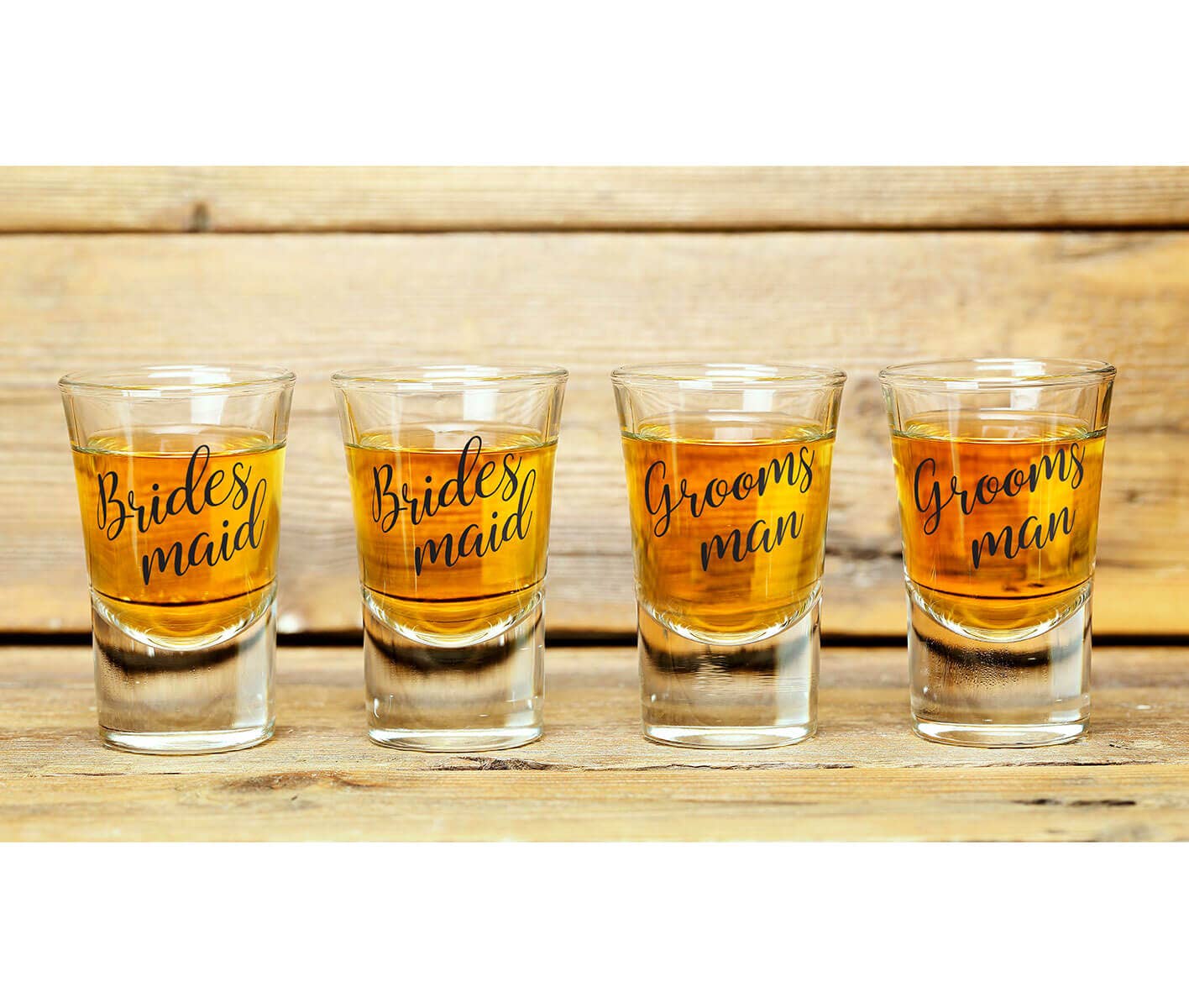 Lillian Rose - Wholesale Shot Glass - Set of 2 Bridesmaid and 2 Groomsman Shot Glasses2