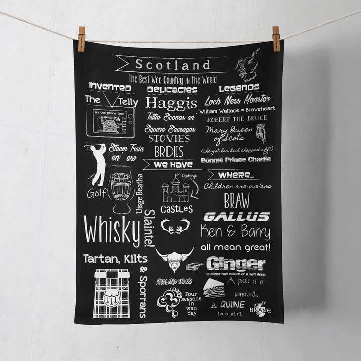 Torchon Scotland Chalkboard pour la vente par Brave Scottish Gifts