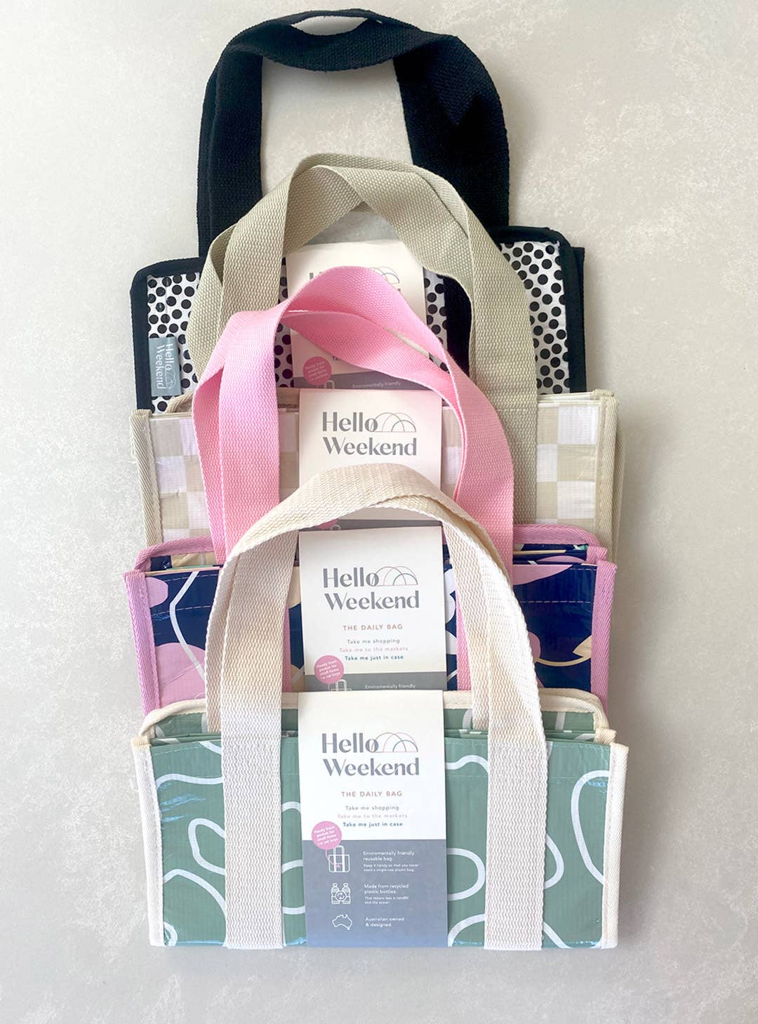 Hello Weekend - Vendita all'ingrosso Borsa per shopping/spesa - Beige neutro e fard - Borsa Daily Market con tasca8