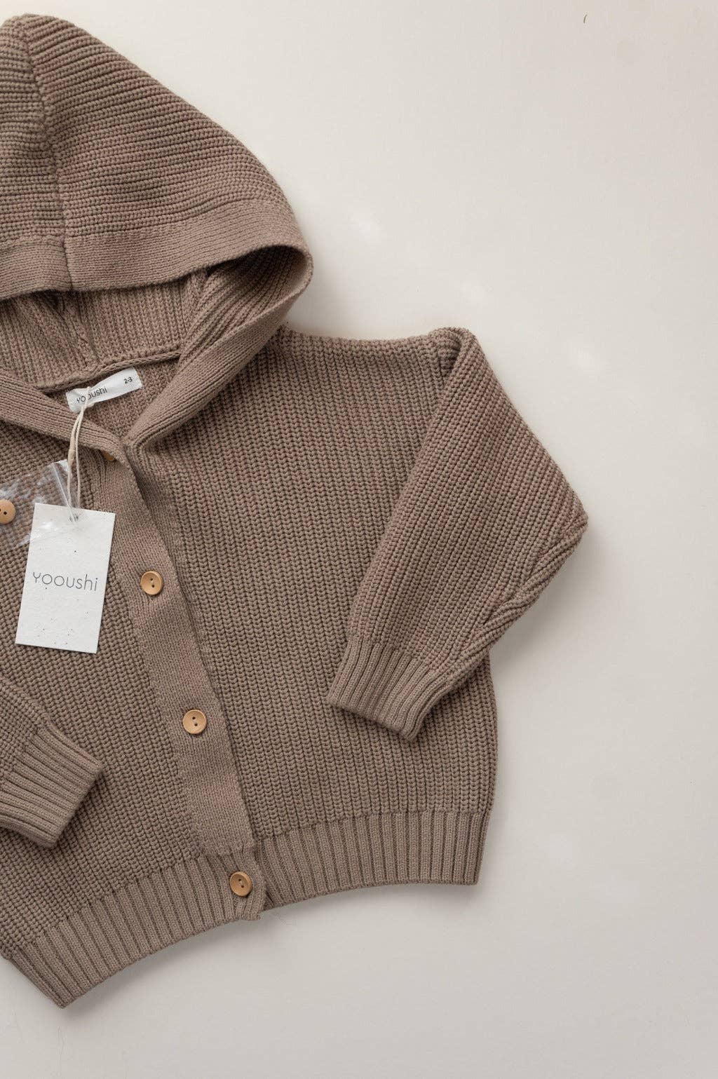 Yooushi - Wholesale Cardigan - Baby - Chocolate Chip Hooded Knit Cardigan6