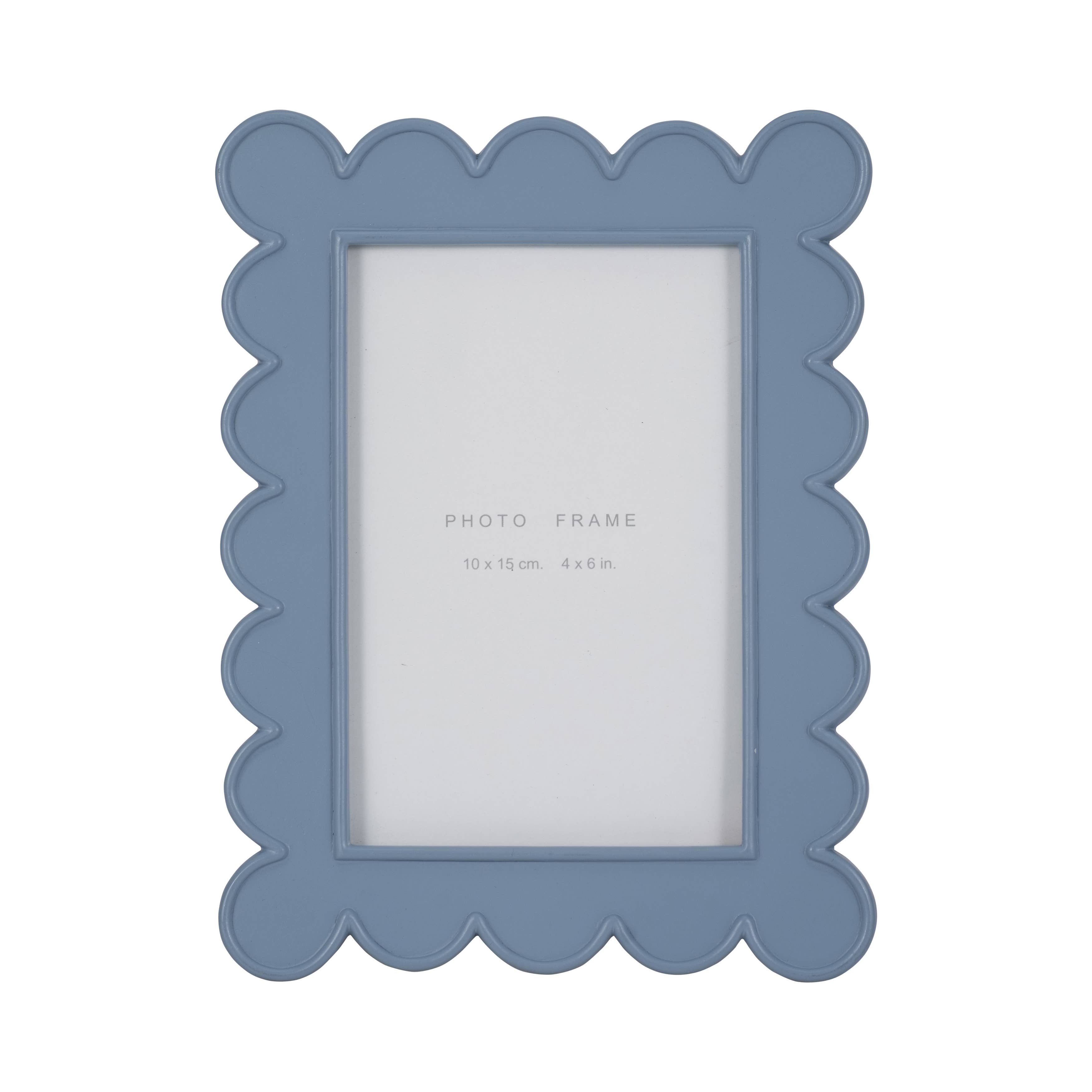 Sagebrook Home - Wholesale Picture Frame - Photo Frame - Blue Resin/Glass Scallop Edge, 4x6 in.5