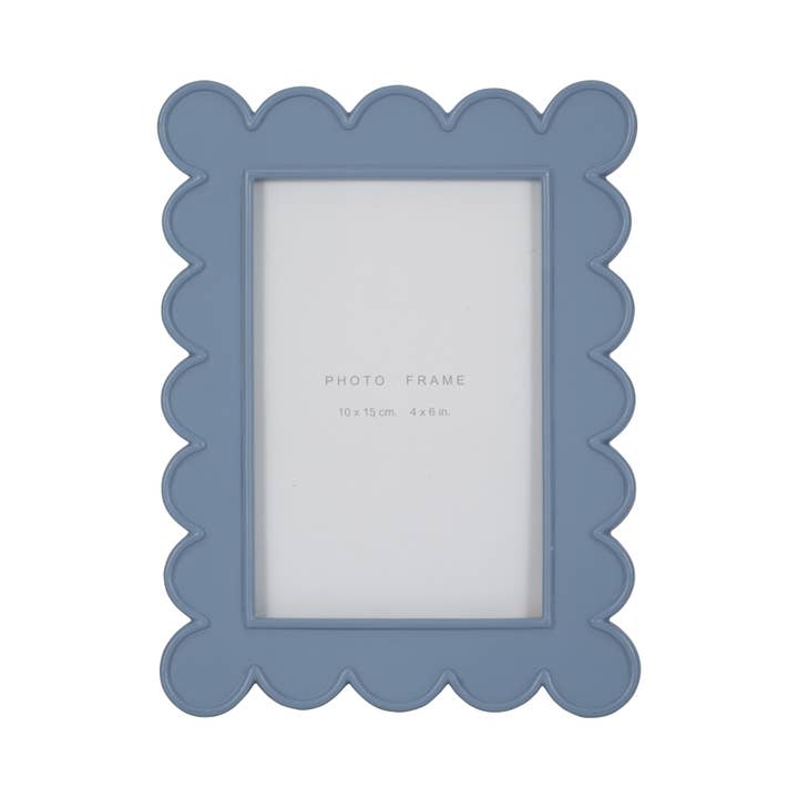 Sagebrook Home - Wholesale Picture Frame - Photo Frame - Blue Resin/Glass Scallop Edge, 4x6 in.5