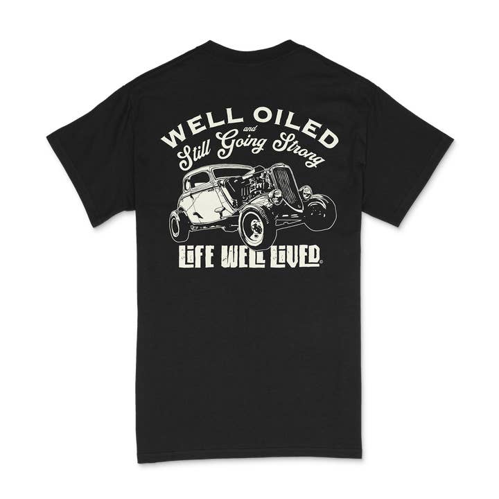 Well-Oiled Hot Rod T-Shirt for wholesale by Life Well Lived