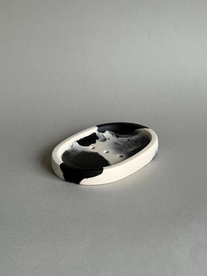 Unique Marble Soap Dish Handcrafted from Jesmonite for wholesale by Studio Octave