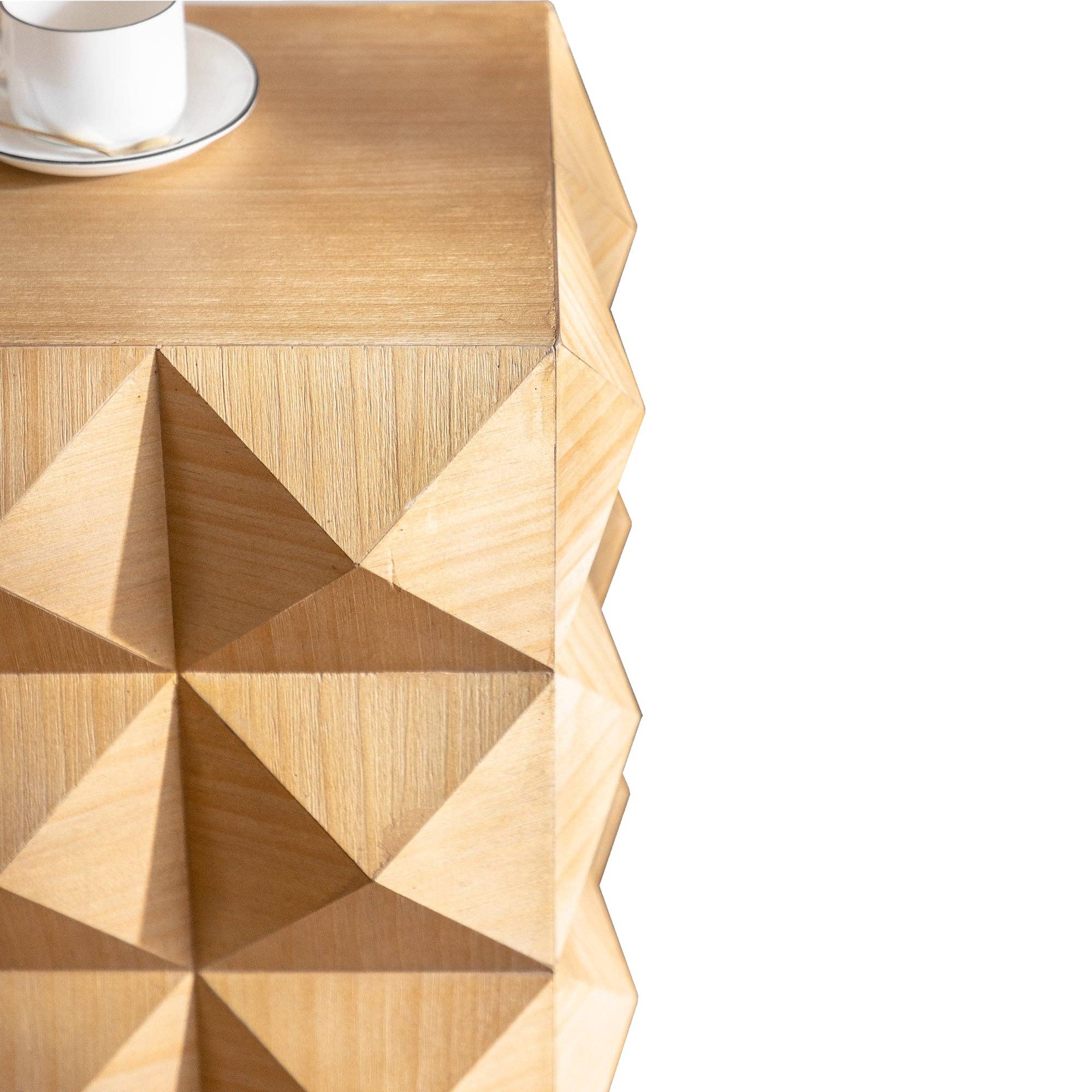 HOMYCASA DESIGN INC - Wholesale Side Table - Crema Modern Geometric Wood Side Table Natural End Table13