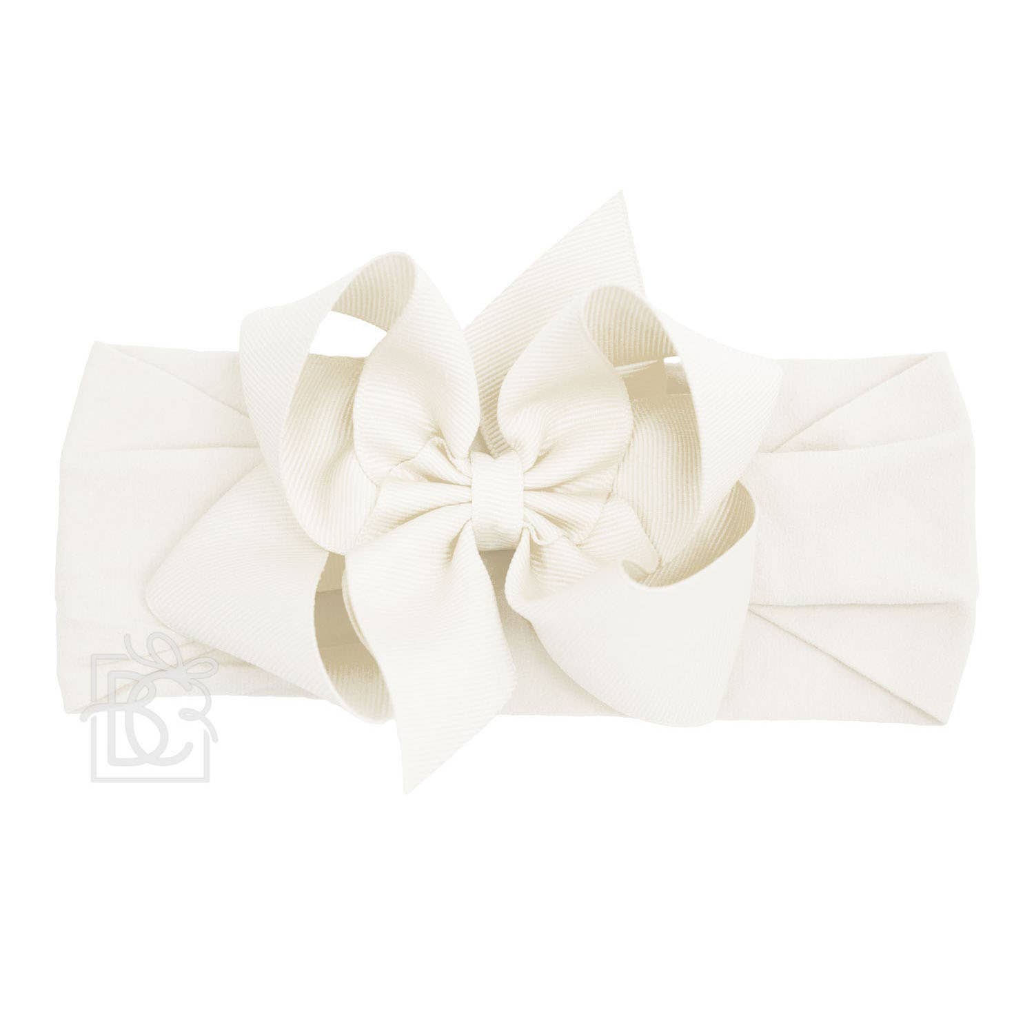 Beyond Creations, LLC - Wholesale Fashion Headband - Kids - WIDE PANTYHOSE HEADBAND W/CLASSIC GROSGRAIN BOW1