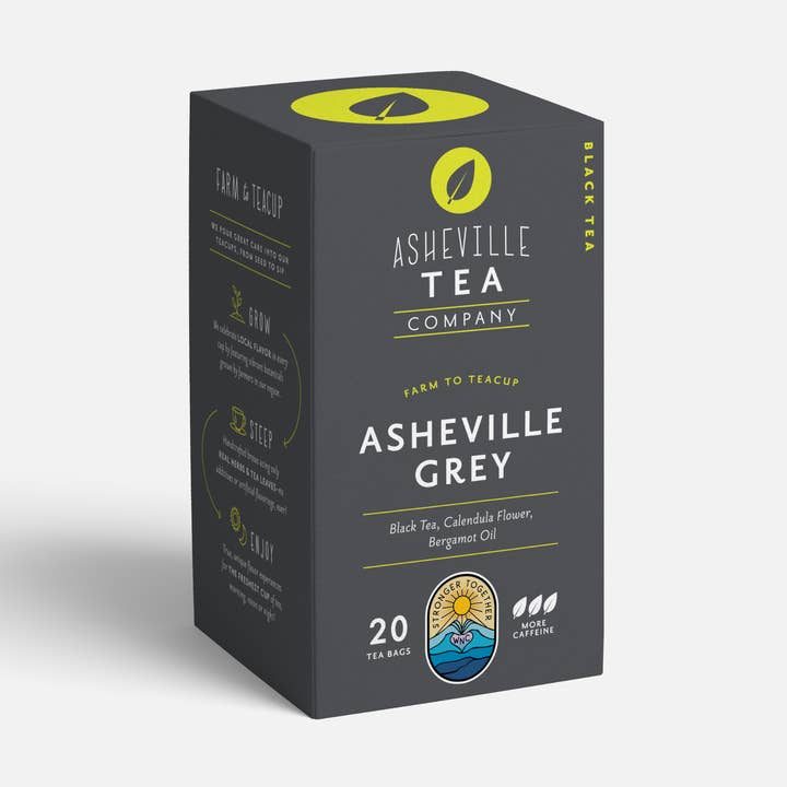 Tea Box with Asheville Grey individual Tea Bags for wholesale by Asheville Tea Company
