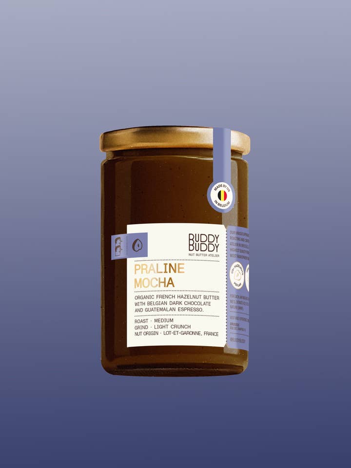 Organic Praline Mocha Nut Butter for wholesale by BUDDY BUDDY