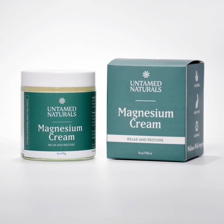 Pepparmynts- och magnesiumkräm för muskler och sömn för wholesale av Untamed Naturals