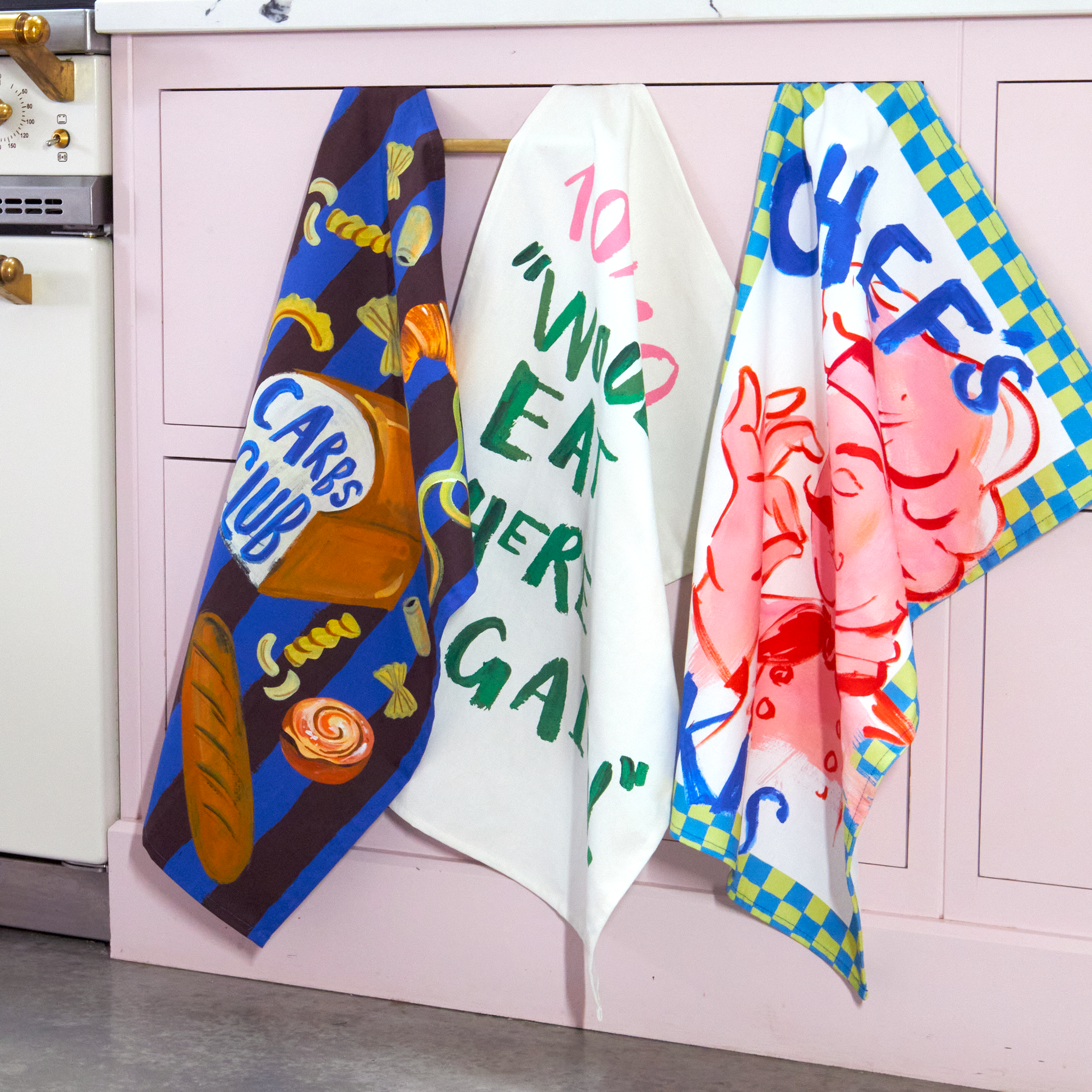 Eleanor Bowmer – wholesale Tea towel – Carbs Club Tea Towel2