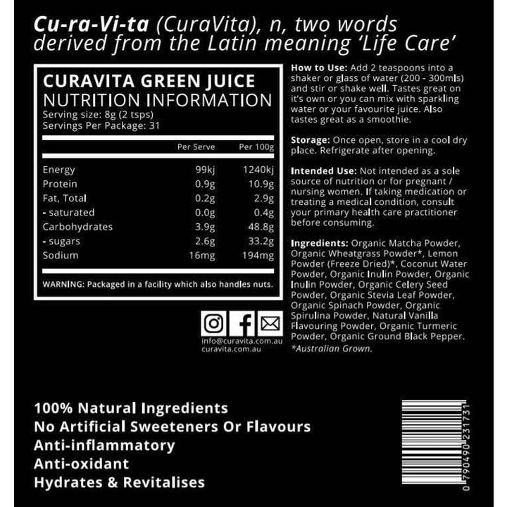 Curavita - Wholesale Protein/superfood powder - Curavita Organic Super Greens Powder - Raw Green Juice1