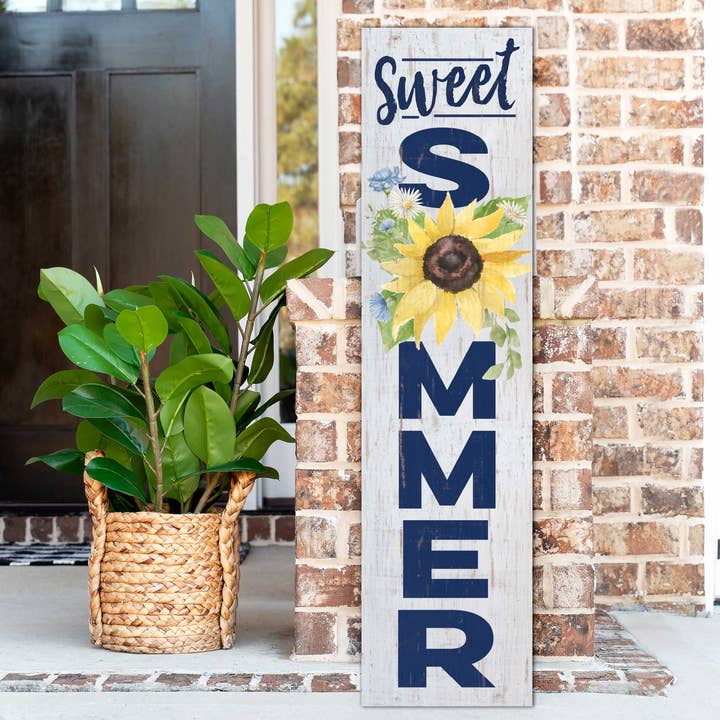 Kindred Hearts - Wholesale Sign - 11x46 Sweet Summer Sunflower Leaner Sign
