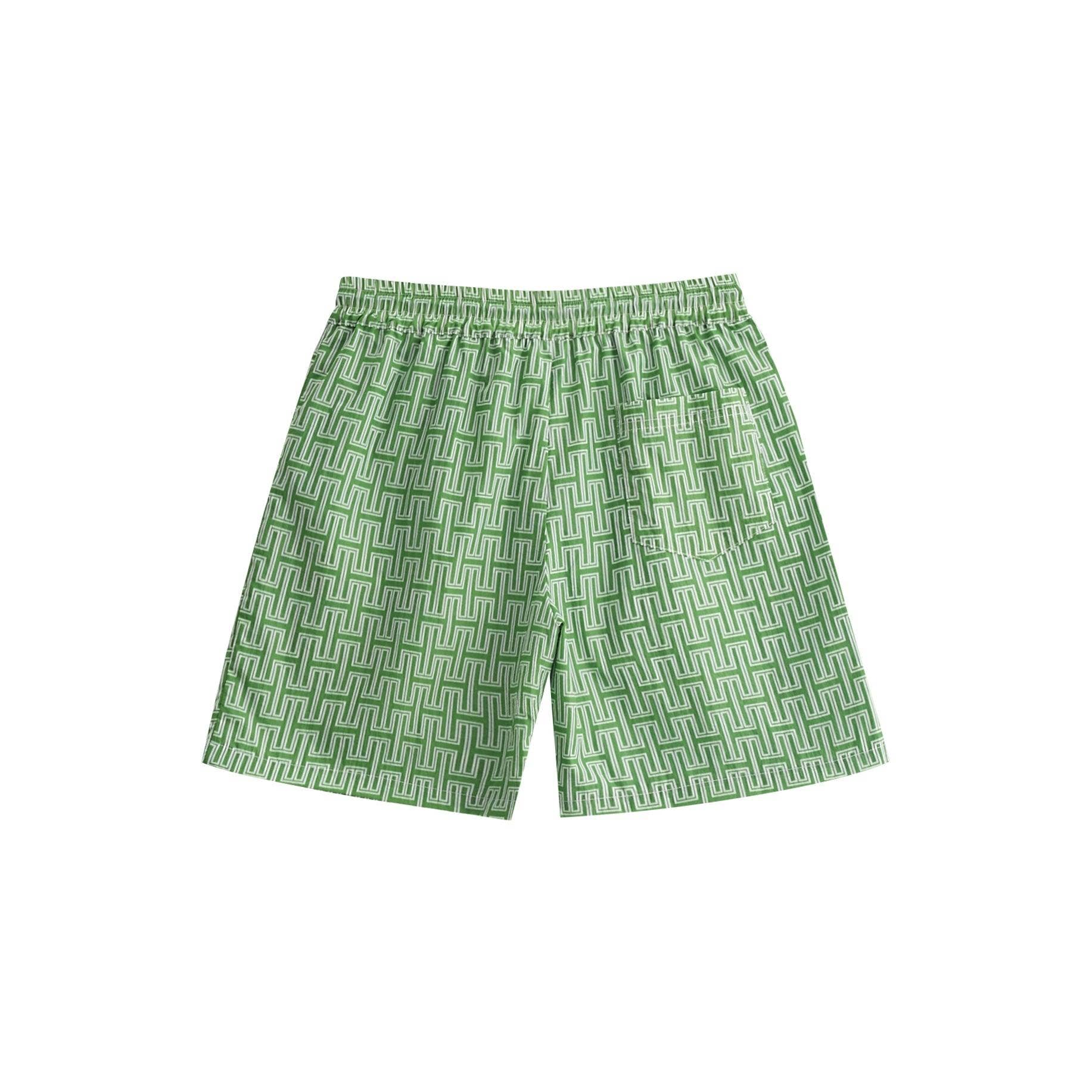 Hugh & Main - Wholesale Shorts - Women's - Green Monogram Shorts1