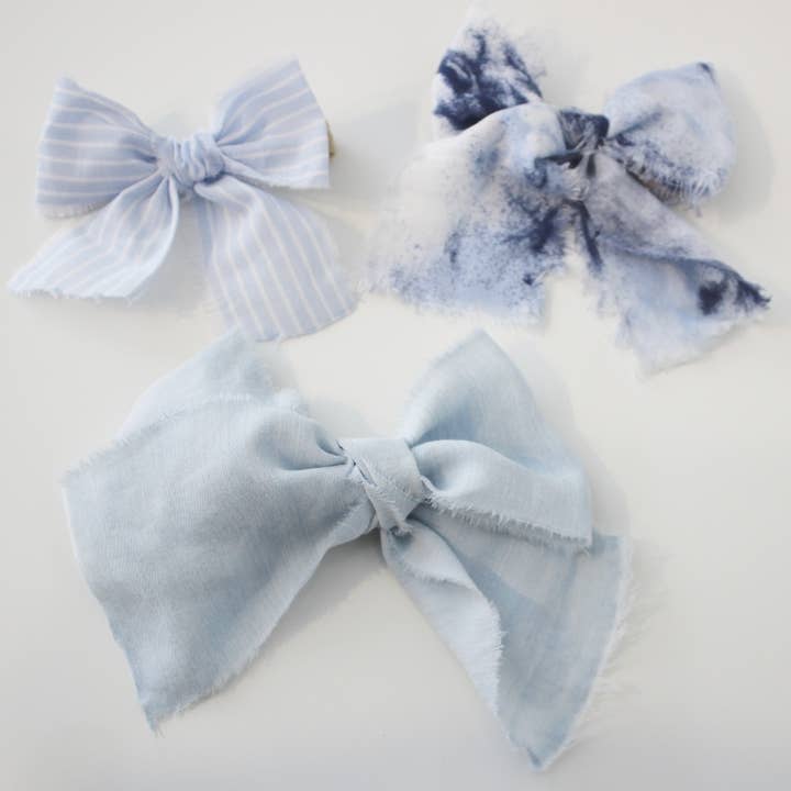 Heidy Berry – Großhandel Haarschleife – Kinder – Hair Bow Baby Kids Beiges Stirnband Blassblau3