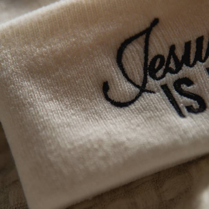 White Jesus is King | Embroidered Christian Beanie Toboggan for wholesale on Faire5