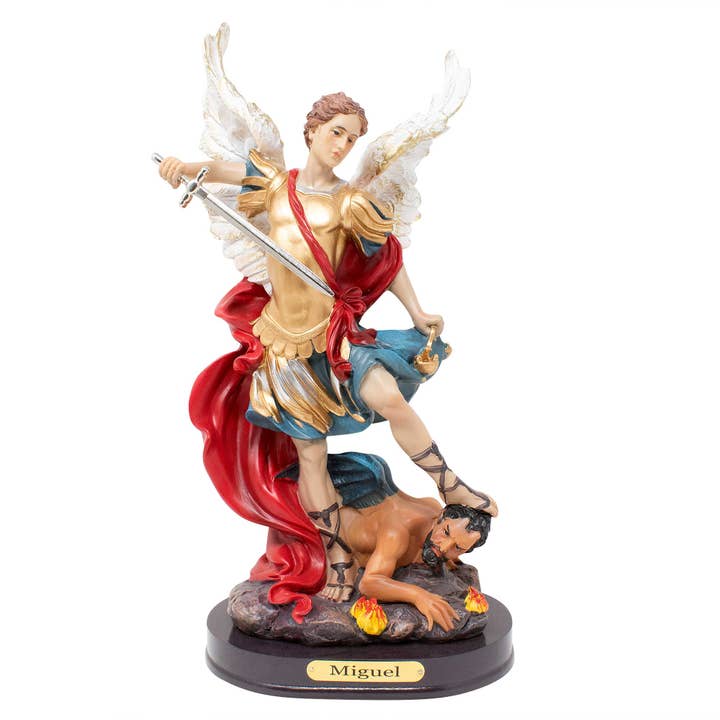 St. Michael Archangel / San Miguel Arcángel Statue - 12",8" for wholesale by mrcjsales