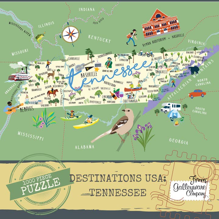 Rompecabezas de 1000 piezas Tennessee para venta al por mayor de Galleyware