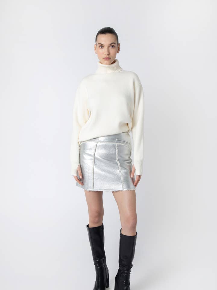 Top in maglia a collo alto Bonny per la vendita all'ingrosso da parte di Amy Lynn