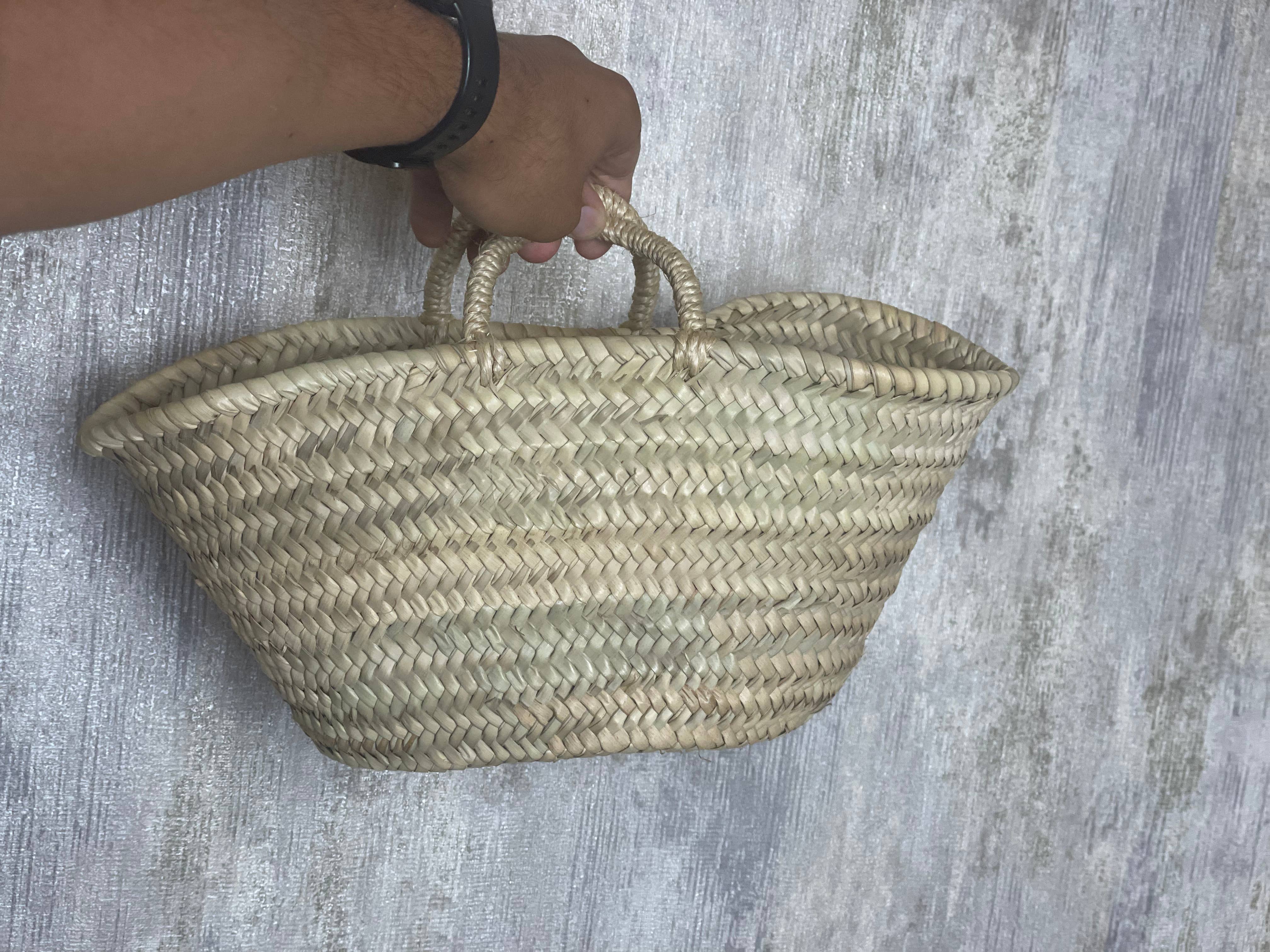 ProHandmadeDesign – wholesale Beach bag – NATURAL STRAW BASKET, small rose basket2