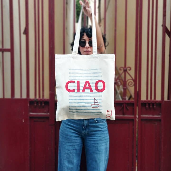 The Ink Job - Wholesale Tote Bag - Unisex - Mediterranean Style 'Ciao' Tote