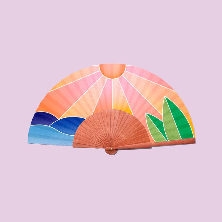A FAN OF - Wholesale Handheld Folding Fan - Golden Hour STANDARD fan 100% handmade in Spain