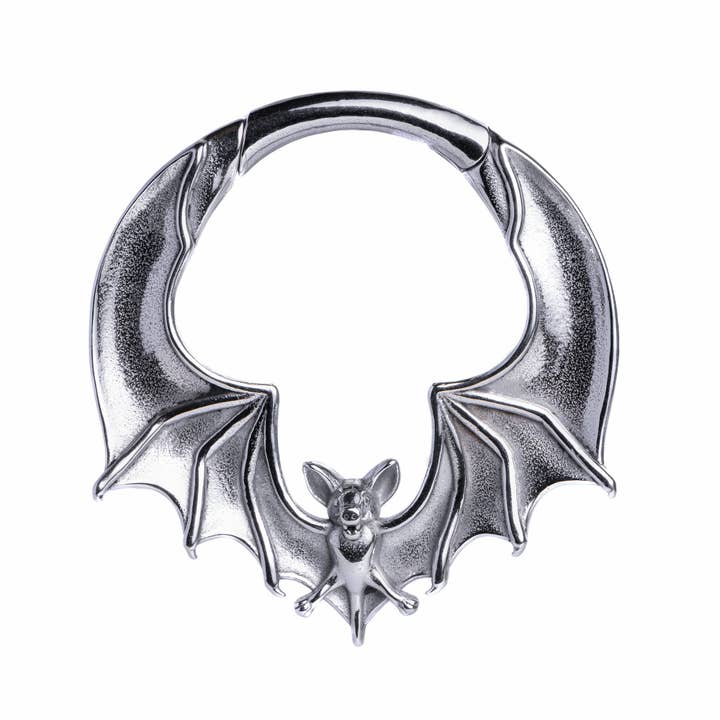 Custom Plugs - Venta al por mayor Pendiente sin pareja - Pesas para orejas Silver Bat (par)1