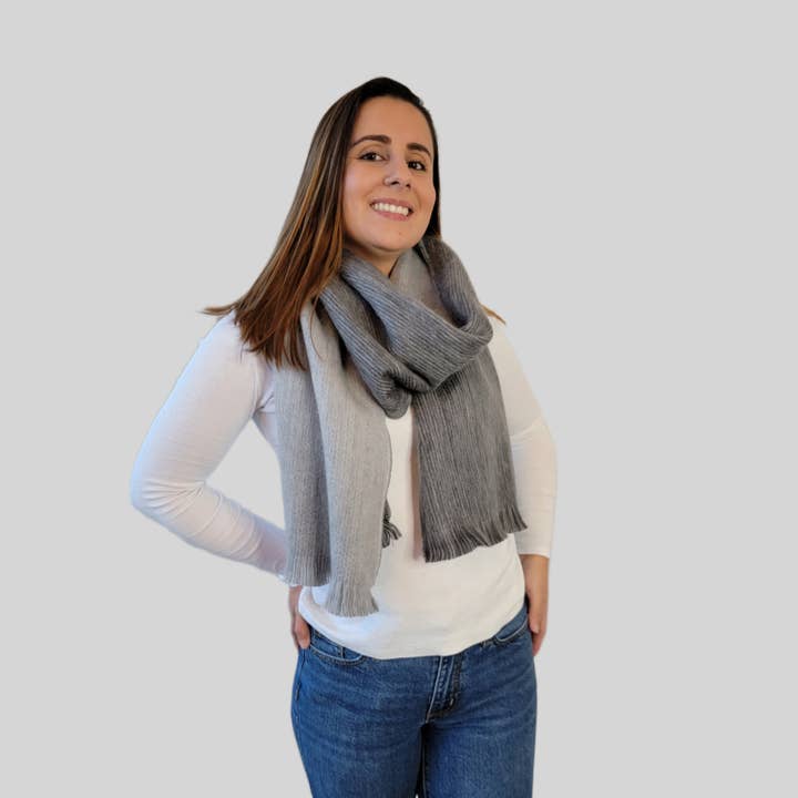 LATITUDE ZERO GOODS - Wholesale Scarf - Women's - Julia - Reversible Alpaca Wool Scarf