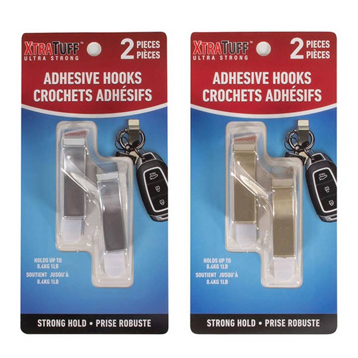 XTRATUFF ADHESIVE HOOKS 2 PCS for wholesale by Deluxe Import Trading