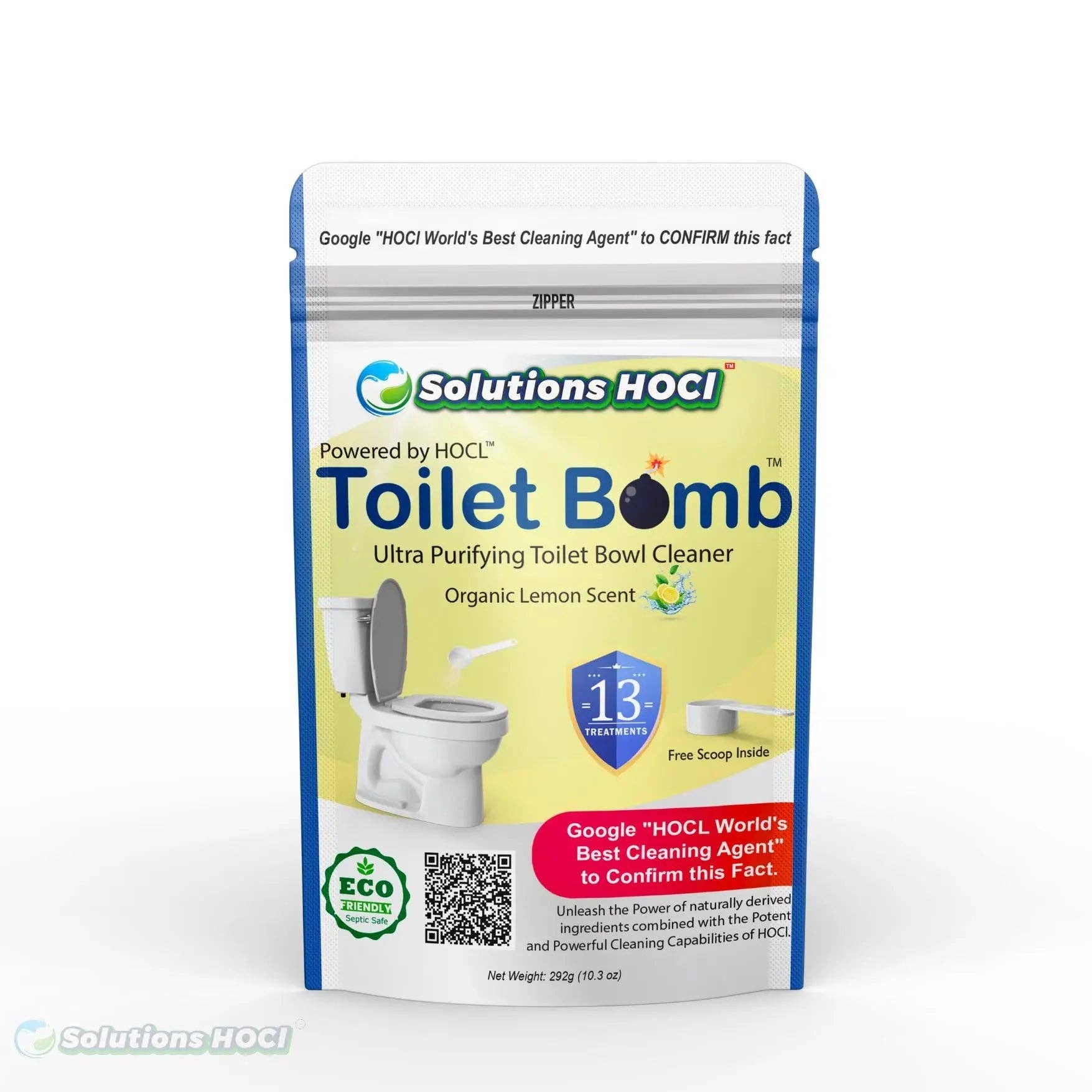 SolutionsHOCL - Vente Nettoyants pour toilettes - Bombe de toilette SolutionShock® - Parfum de citron biologique0