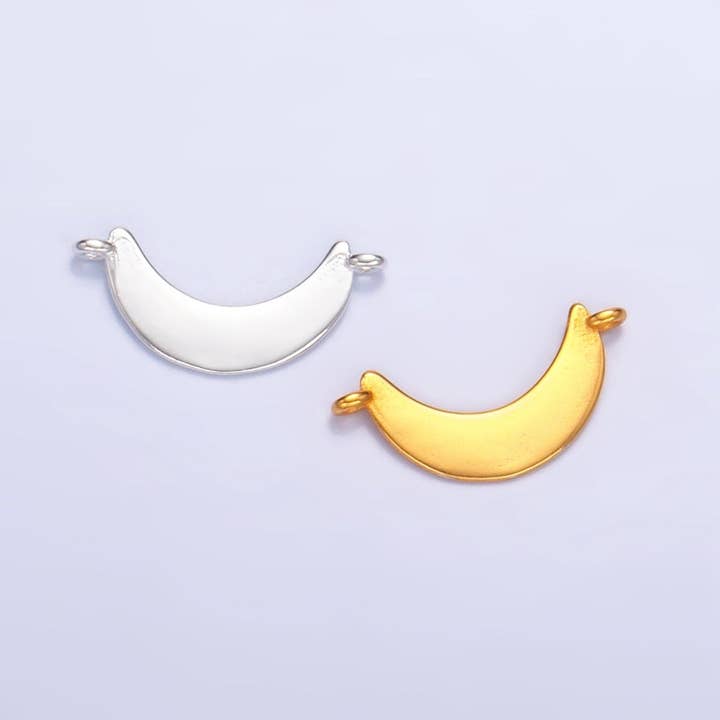Connecteur Céleste Minimaliste en Argent Sterling S925 en Forme de Croissant de Lune en Or & Argent | SL-512 pour la vente par Aim Eternal