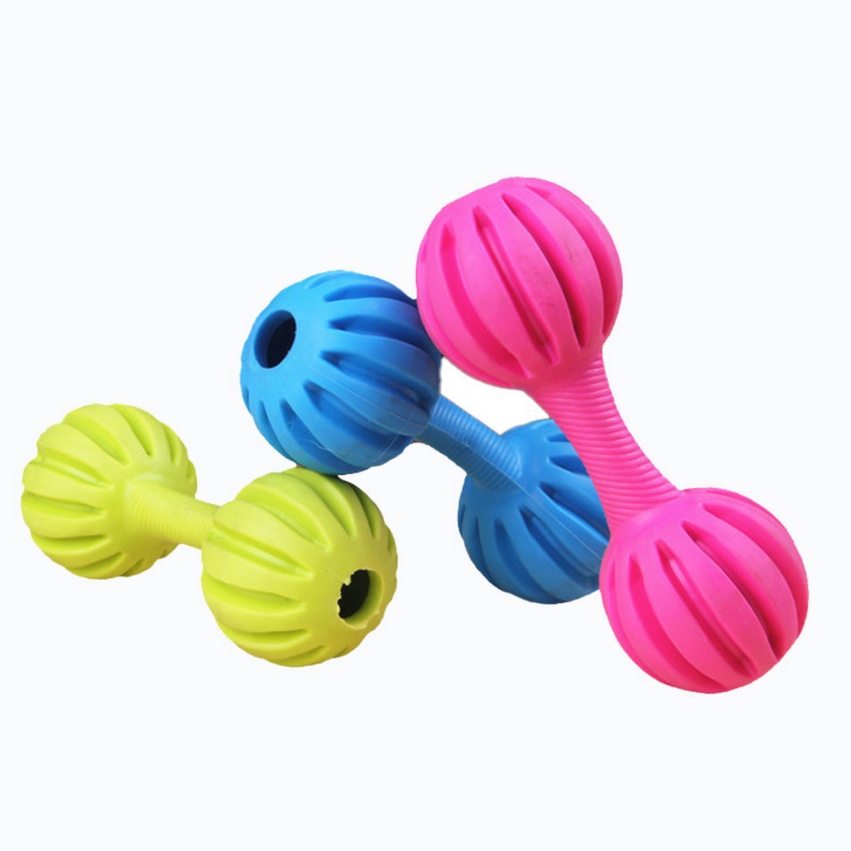PAWPAWwholesale - Wholesale Pet Chew Toy - Dog - Line Shaped TPR Dog Toy Barbell for Teeth Care_CWMM72421