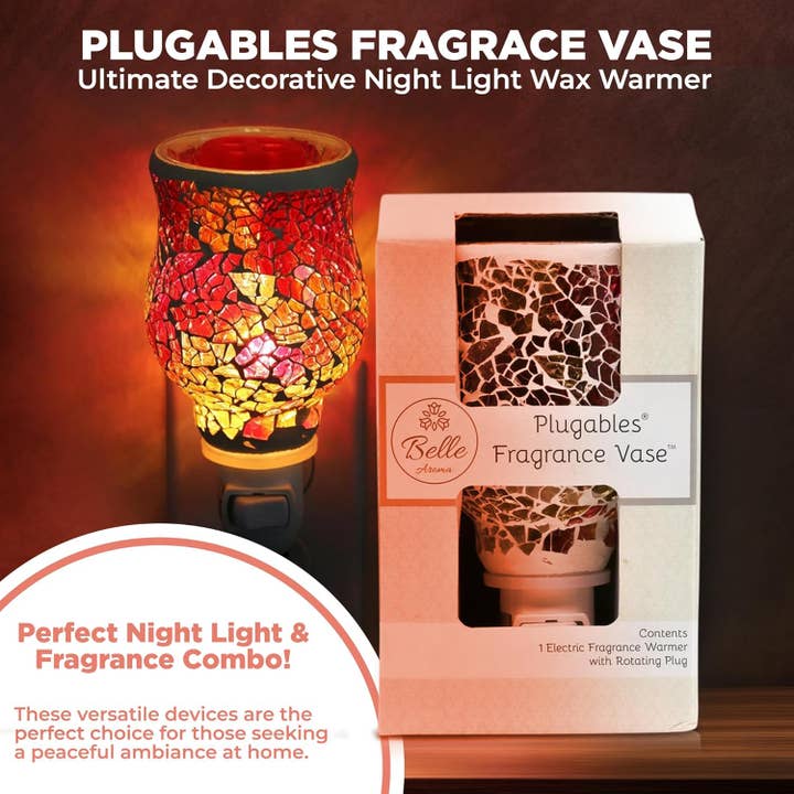 Belle Aroma® - Wholesale Wax Warmer - Plugables® Fragrance Vase - Pink/Gold Mosaic Wax Warmer3