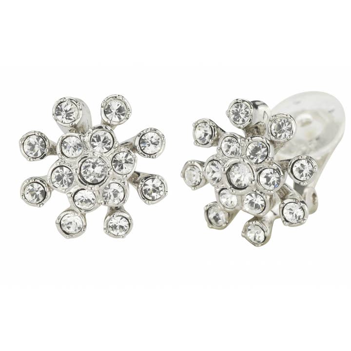 Resenär Clip örhängen - platina pläterade - Kristall för wholesale av Hollander Jewels B.V.