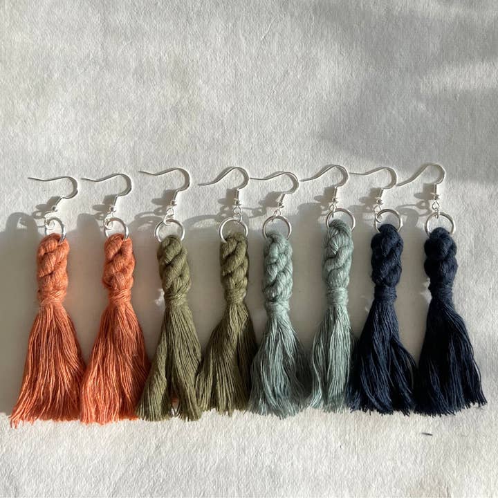 Tassel Macrame Earrings for wholesale by Gary Lee Drive