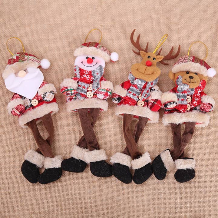 Funkyrel® Atzbranding Limited - Wholesale Ornament - Xris - Christmas Long-Legged Plaid Fabric Doll Ornament